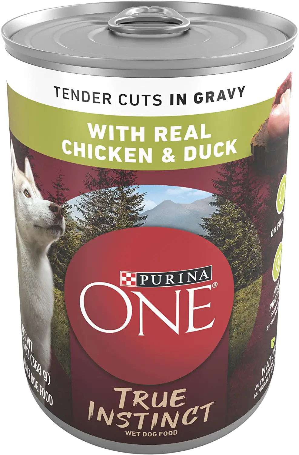 Purina ONE SmartBlend True Instinct Adult Canned Wet Dog Food， Grain Free Chicken and Duck