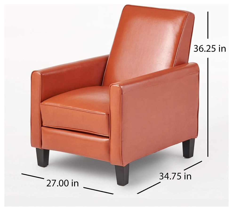 Contemporary Recliner  Low Profile Design With Faux Leather Padded Seat   Contemporary   Recliner Chairs   by Declusia  Houzz