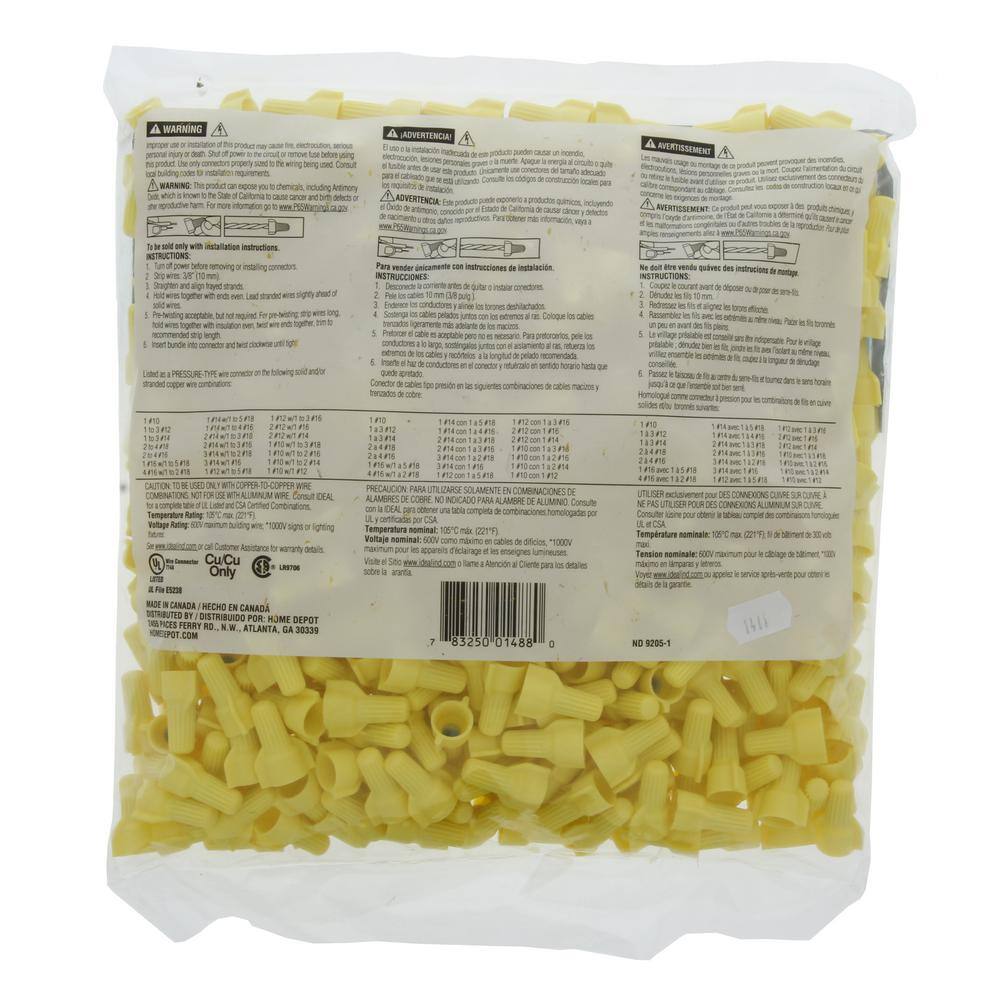 IDEAL WingTwist Yellow Wire Connectors (500-Count Bag) WT51-500B