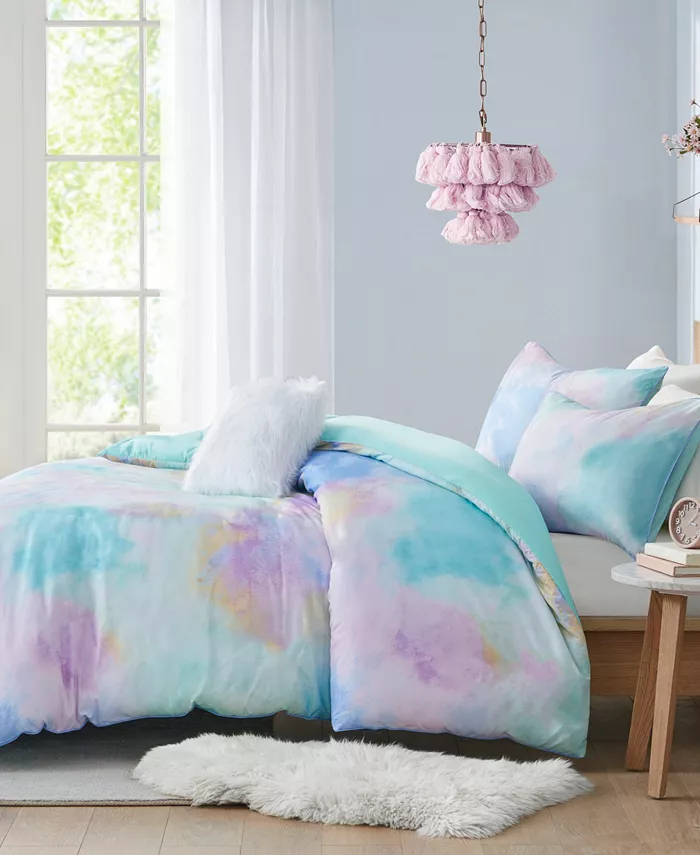 Intelligent Design Cassiopeia Watercolor Tie Dye 3-Pc. Duvet Cover Set， Twin Twin XL