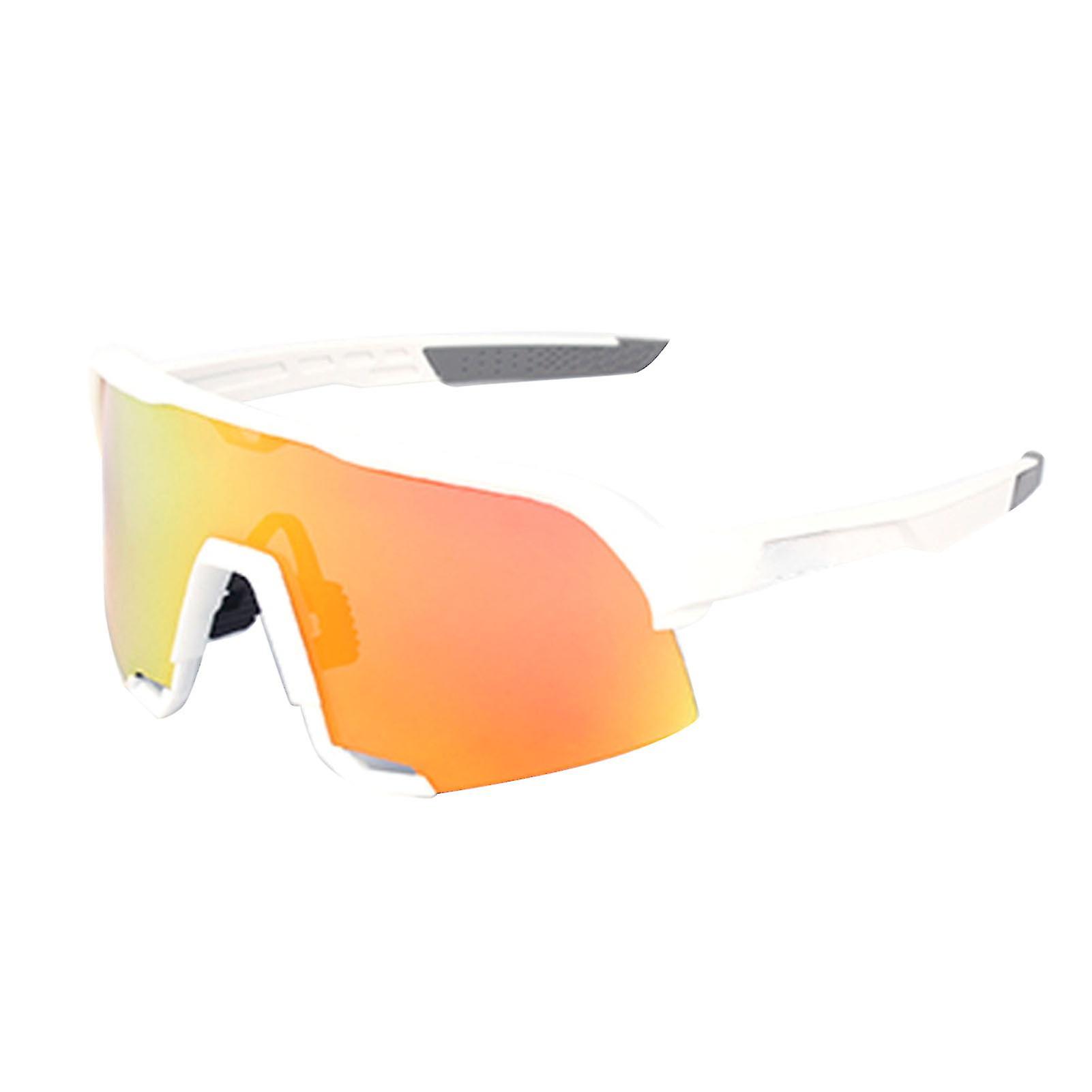 Cycling Sunglasses Lens Nose Support Adjustable Windproof Sandproof Uv Proof Sports Glasses White Frame