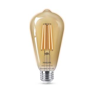 Philips 40-Watt Equivalent ST19 LED Smart Wi-Fi Light Bulb Amber (2000K) powered by WiZ (1-Pack) 555565