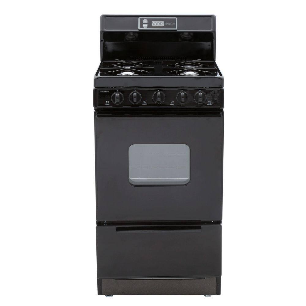 Premier 20 in. 2.42 cu. ft. Gas Range in Black SAK220BP