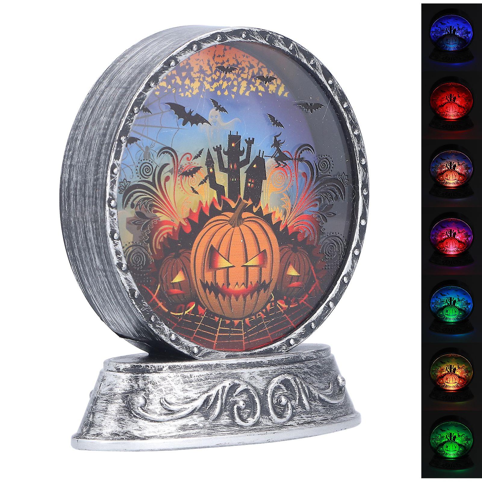 Unique Design Led Night Light 7 Colors Luminous Table Lamp Halloween Home Ornament Decorationpumpkin Head