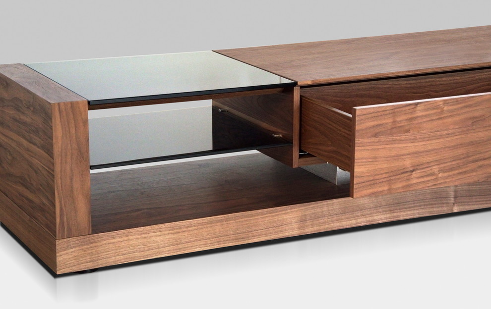 Modrest Mali Modern Walnut TV Stand   Contemporary   Entertainment Centers And Tv Stands   by Vig Furniture Inc.  Houzz