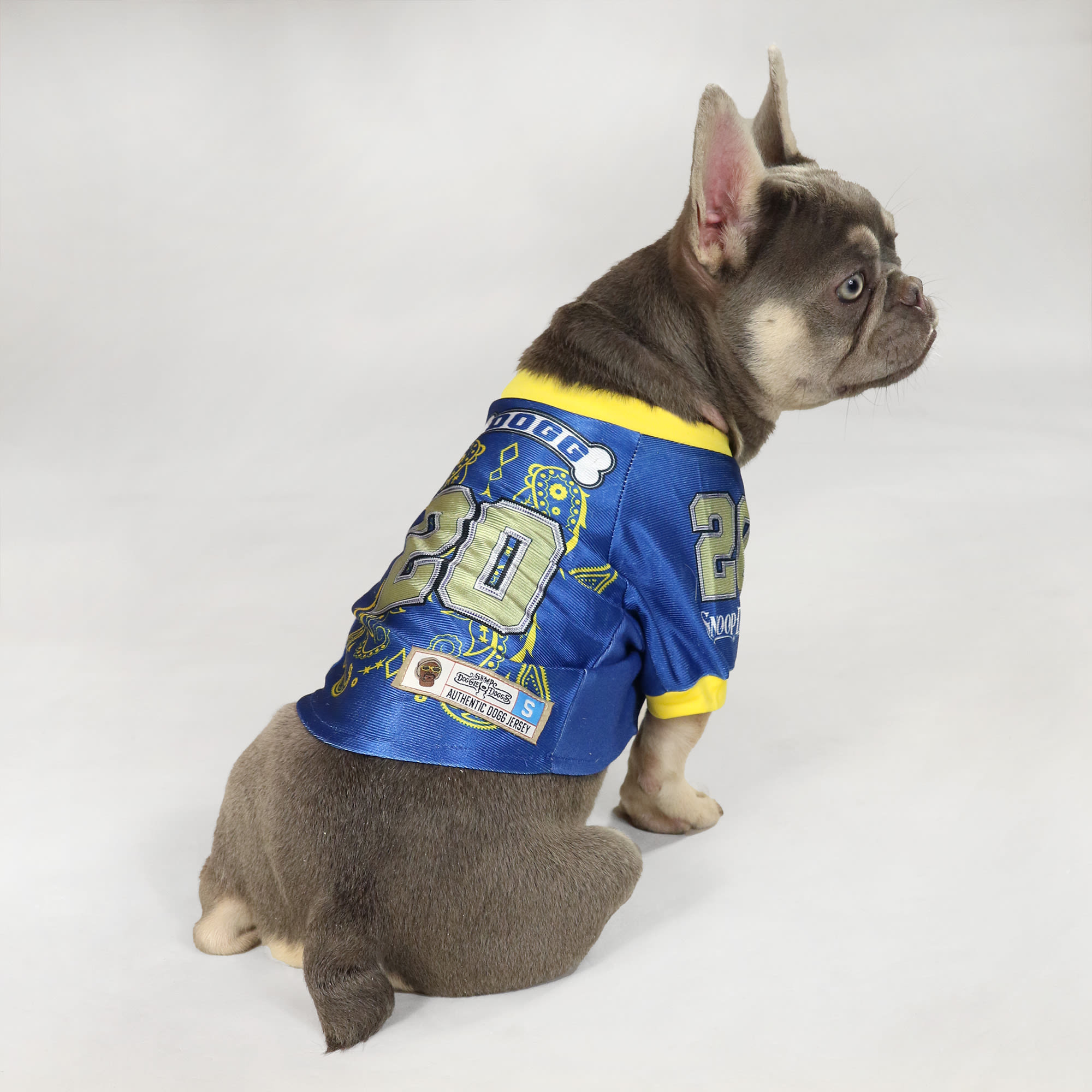 Snoop Doggie Doggs Blue Halftime Deluxe Pet Jersey， X-Small