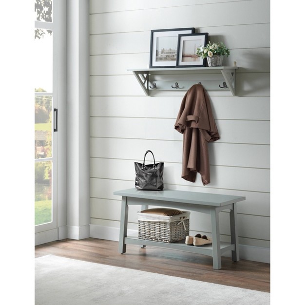 Middlebury Coat Hook With Shelf Gray Alaterre Furniture