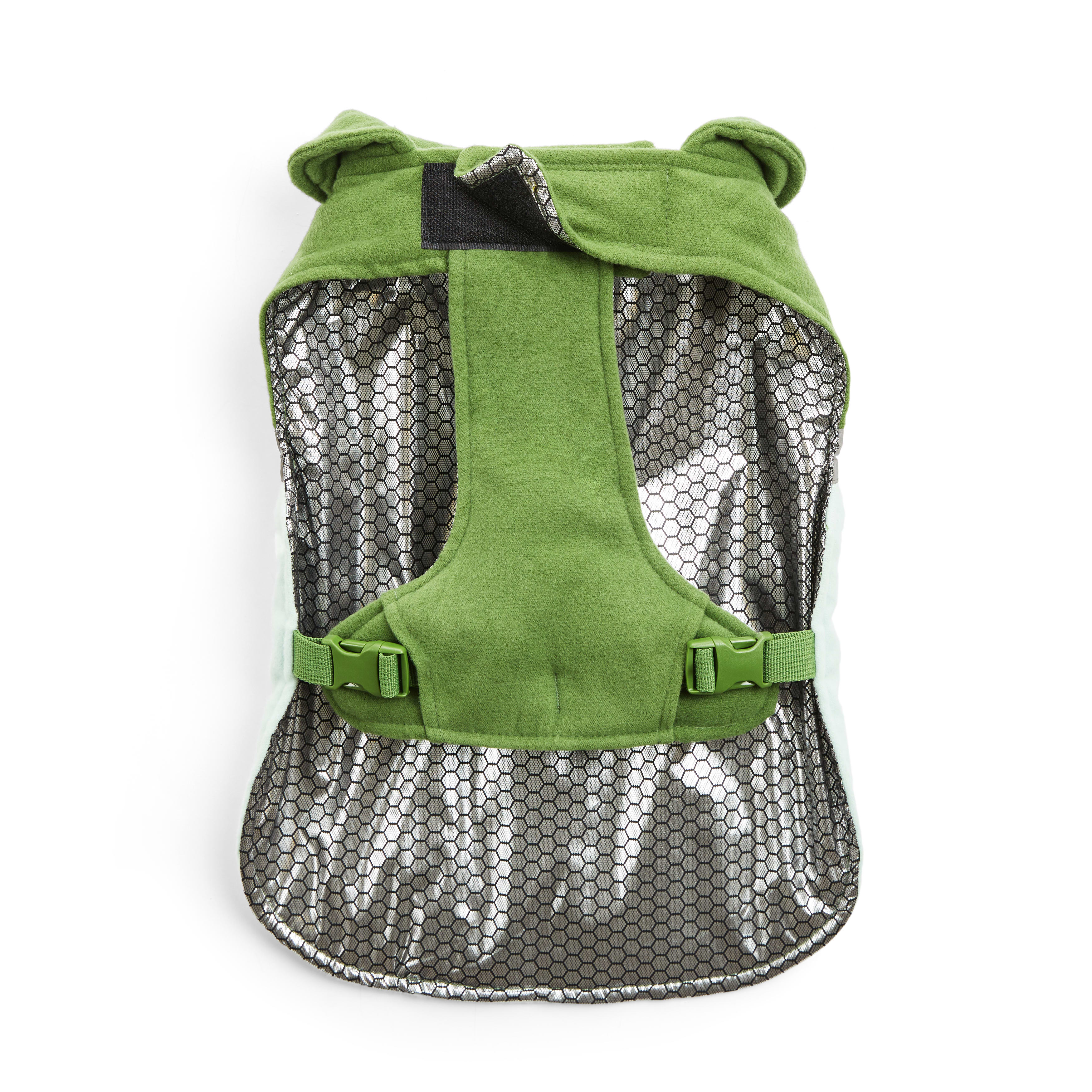 YOULY Green Colorblock Flannel Dog Vest， XX-Small