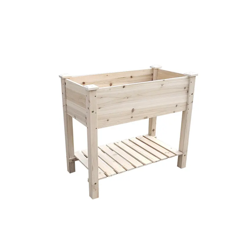 Manufacturer supply wooden raised garden bed planter box solid wooden raised garden bed