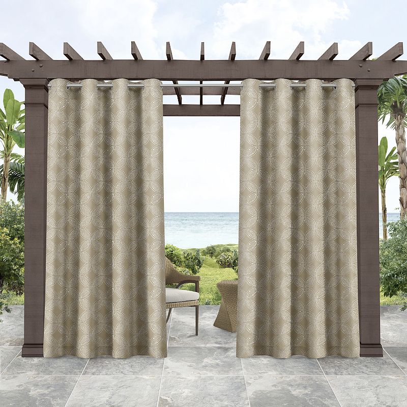 Tommy Bahama Indoor/Outdoor Island Tile Light Filtering 2-panel Window Curtain Set