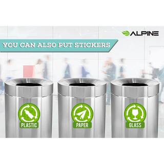 Alpine Industries 50 Gal. Stainless Steel Open Top Commercial Indoor Trash Can (2-Pack) 475-50-2PK