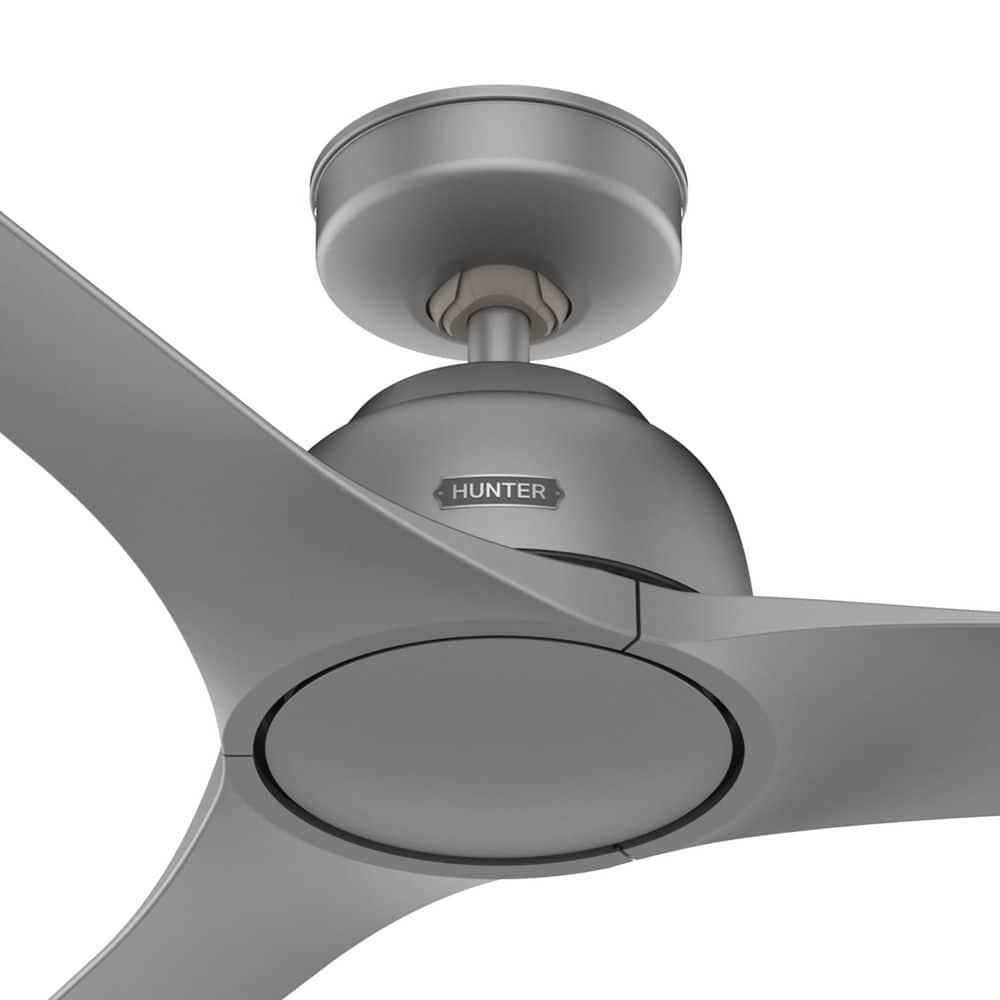 Hunter Gallegos 52 in Matte Silver IndoorOutdoor Ceiling Fan with Wall Control Included