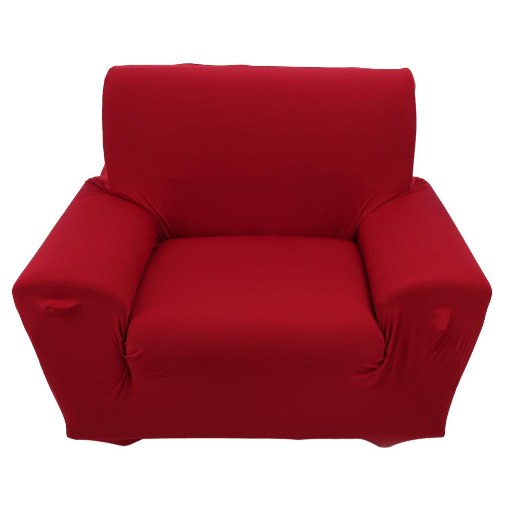 Wine Red Sofa Protector Cover Polyester Spandex Fabric Stretch Slipcover For Chair Loveseat Sofa