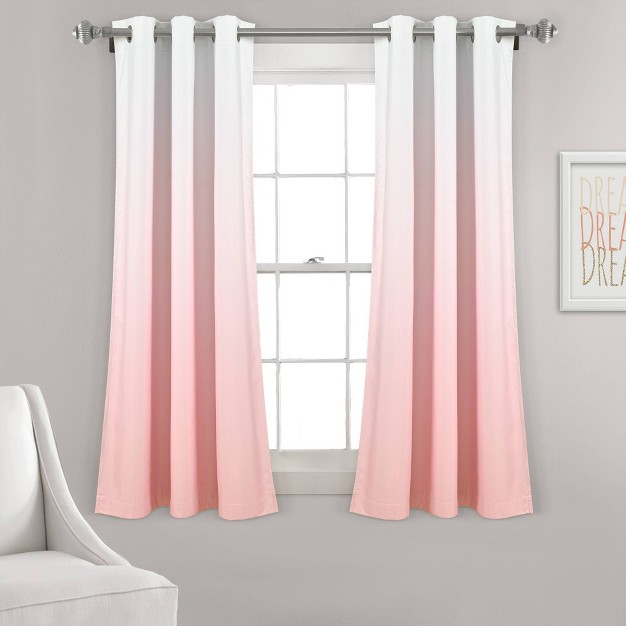 Set Of 2 63 quot x38 quot Mia Ombre Insulated Grommet Blackout Window Curtain Panels Blush Lush D cor