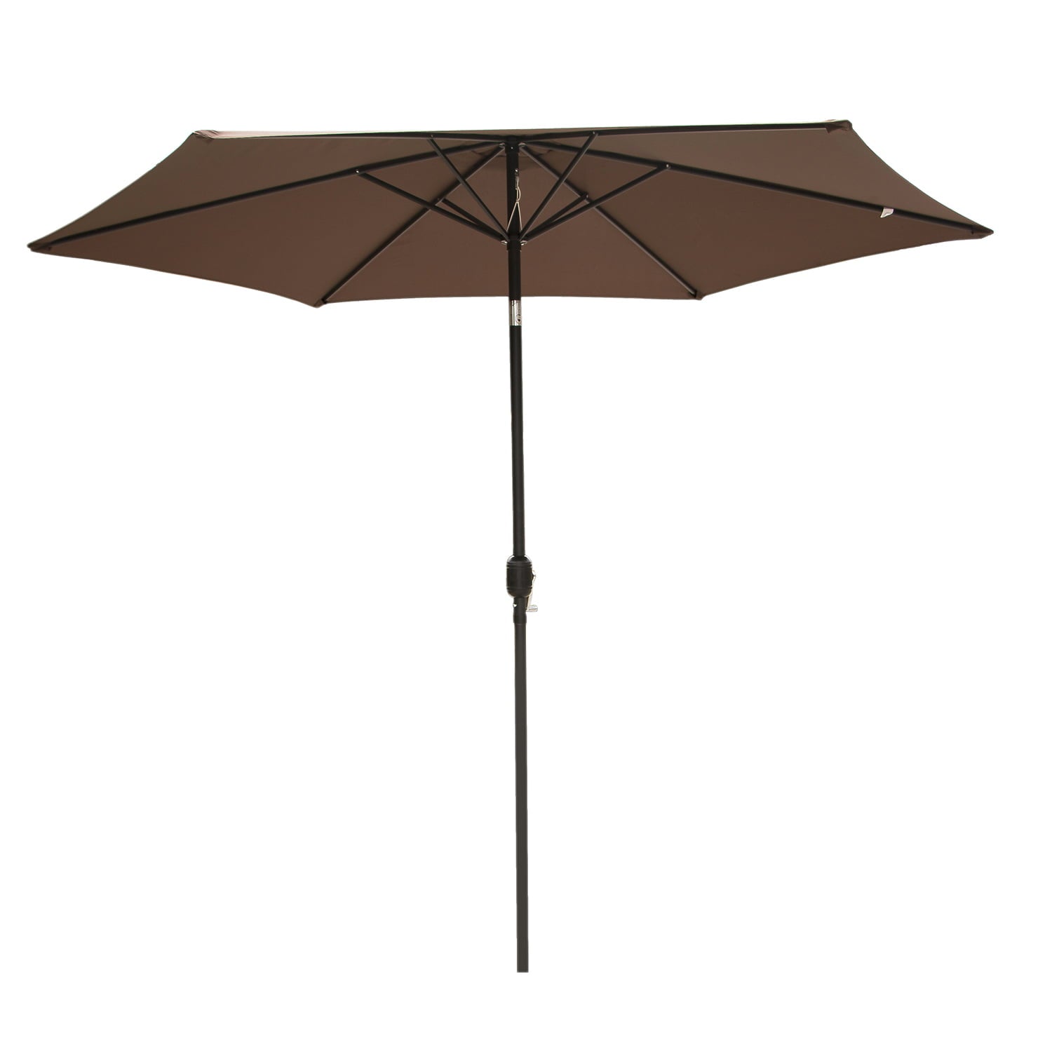 Canopy Table Patio 10FT 6 Ribs Outdoor Garden Sun Proof Umbrella w/ Crank Tilt Brown