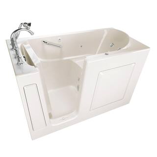 American Standard Exclusive Series 60 in. x 30 in. Left Hand Walk-In Whirlpool Bathtub with Quick Drain in Linen 3060.409.WLL-PC