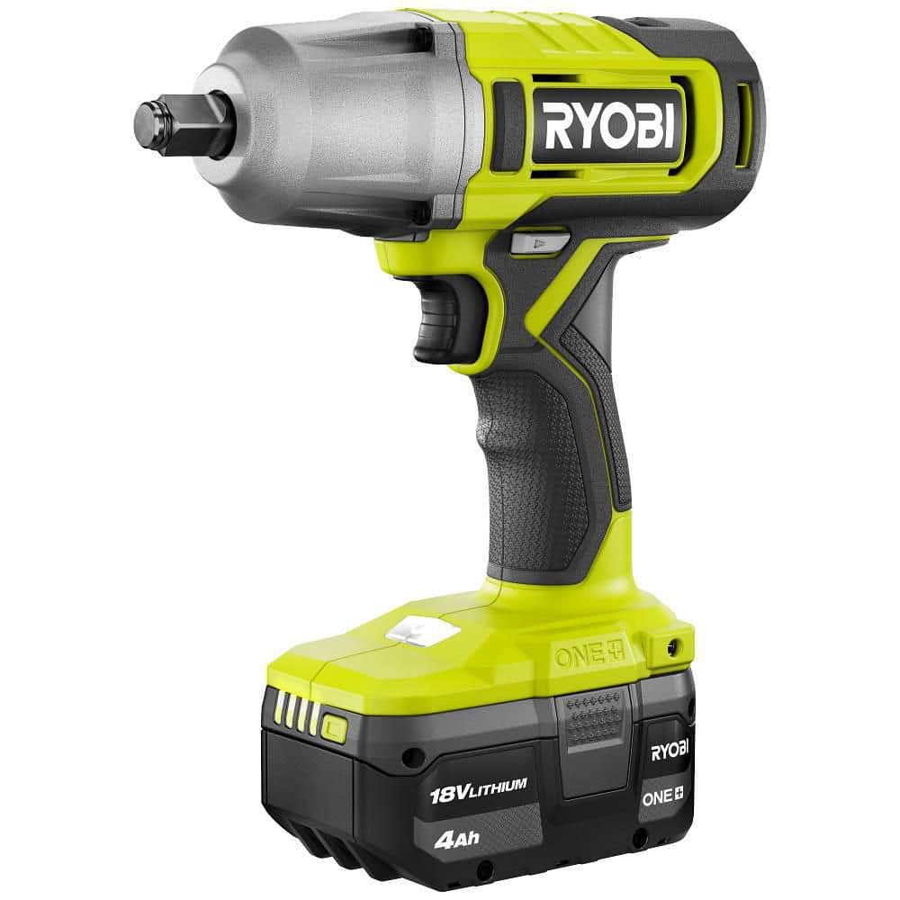 RYOBI ONE+ 18V Cordless 1/2 in. Impact Wrench Kit with 4.0 Ah Battery and Charger PCL265K1