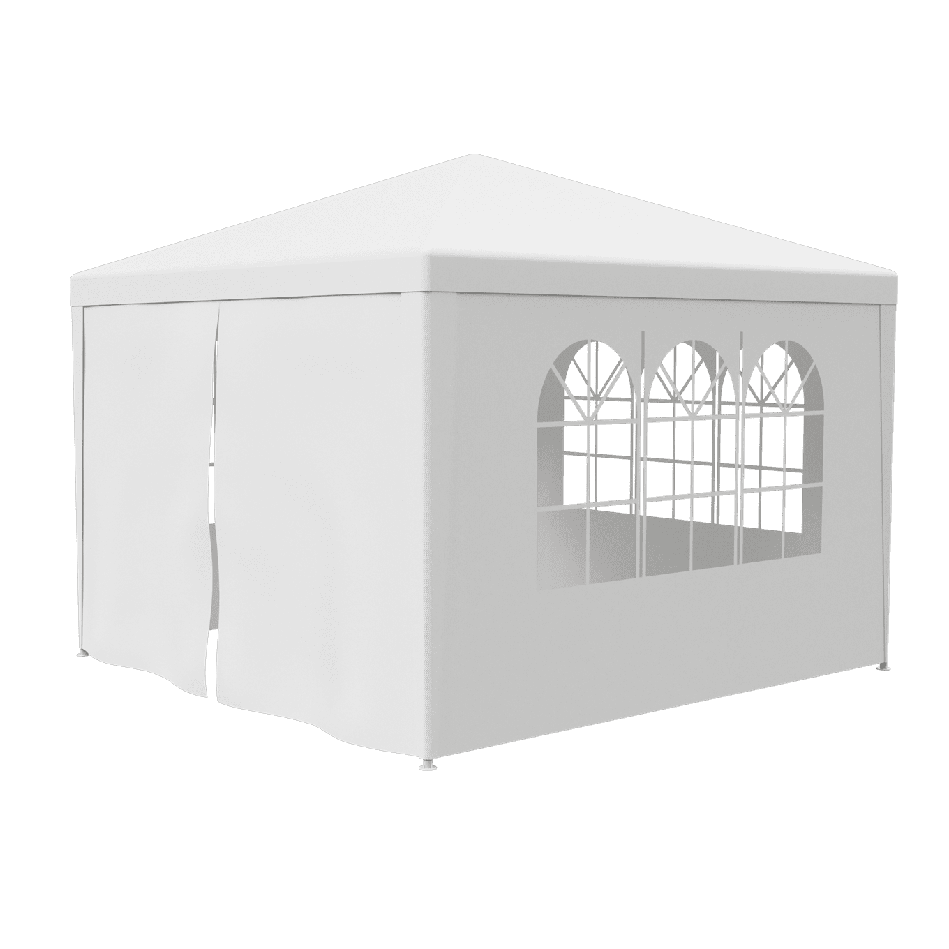 Outdoor Wedding Party Tent Waterproof Gazebo Canopy White - 2 x Walls w/Windows + 2 x Solid Walls, 10 x 10'