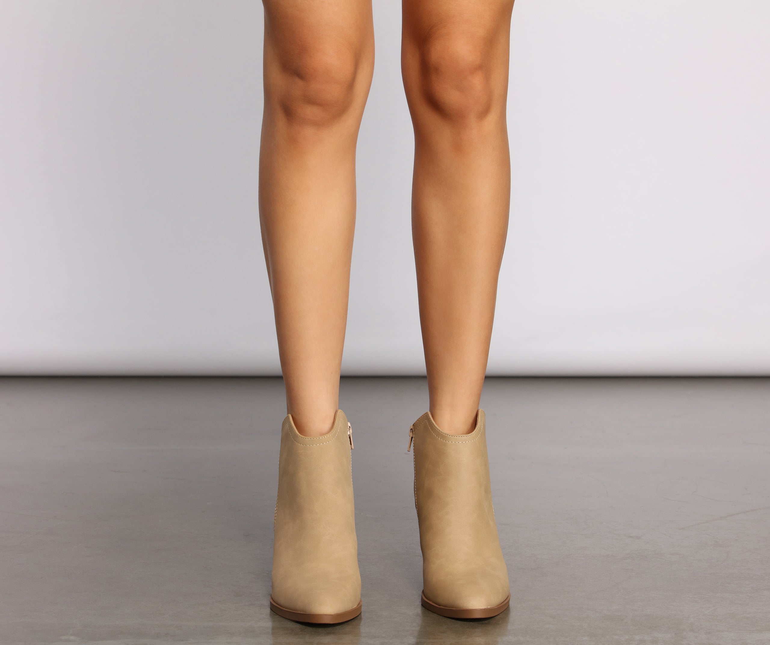 Stacked On Basic Faux Nubuck Booties