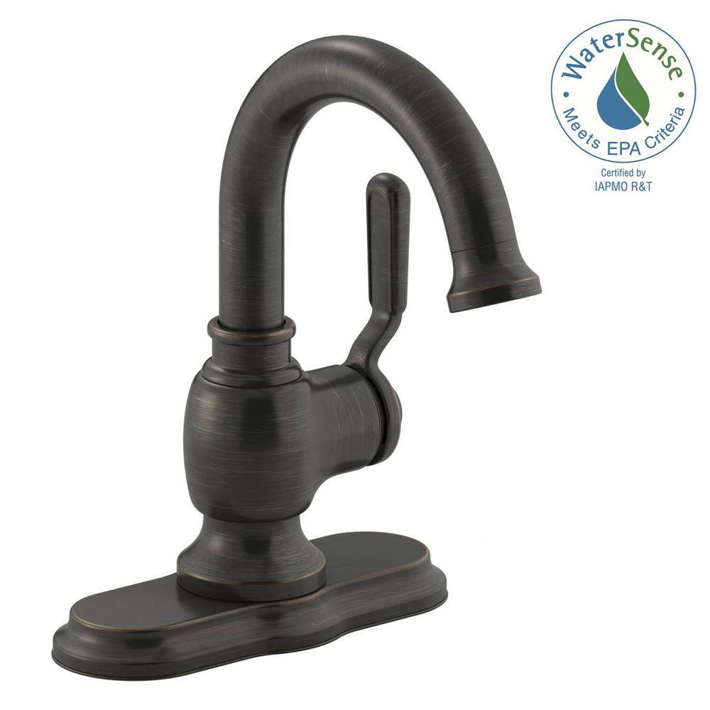 KOHLER Worth Single Hole Single-Handle Bathroom Faucet in Oil Rubbed Bronze K-R76255-4D-2BZ