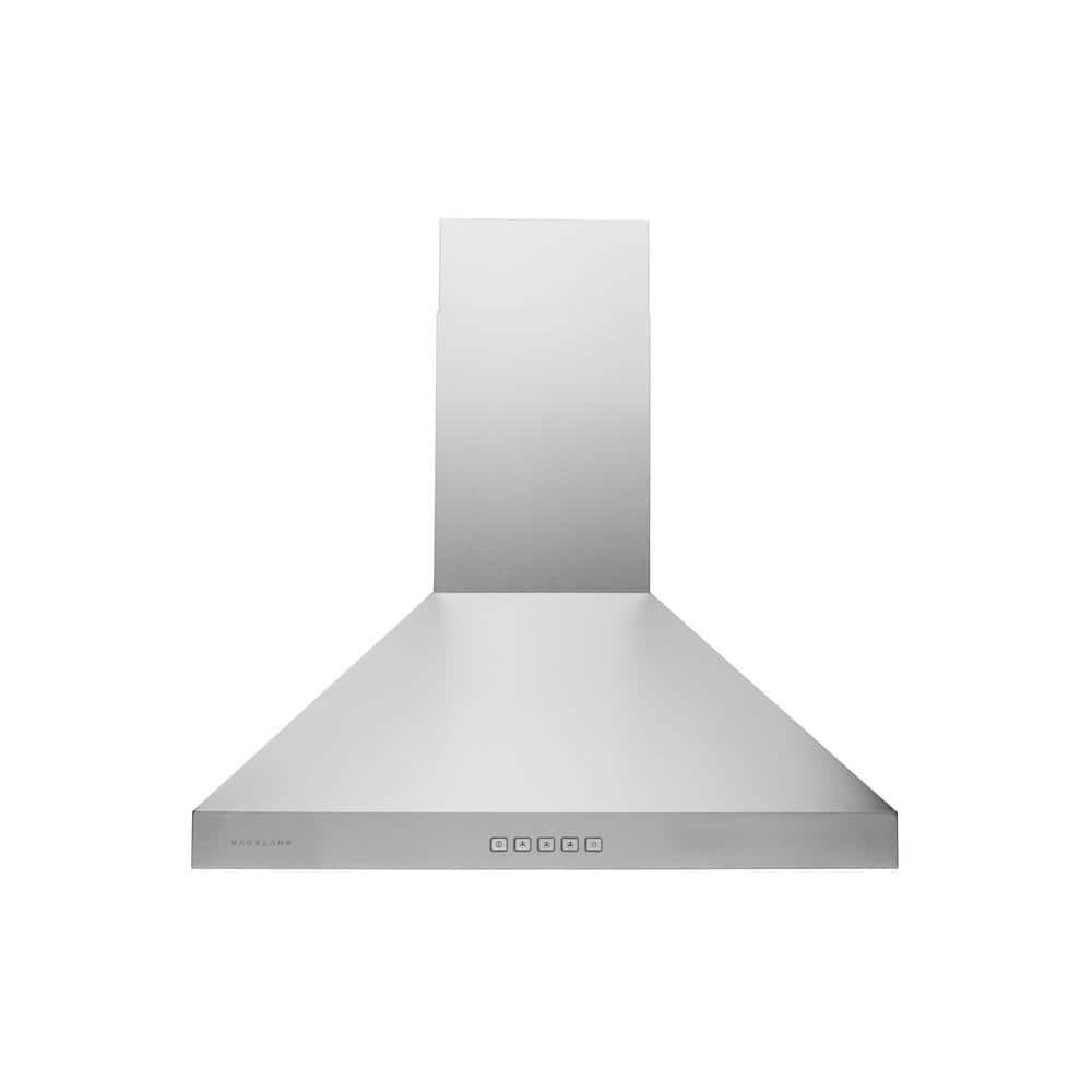 HAUSLANE 30 in Convertible Wall Mount Range Hood with Changeable LED Dishwasher Safe Baffle Filters in Stainless Steel