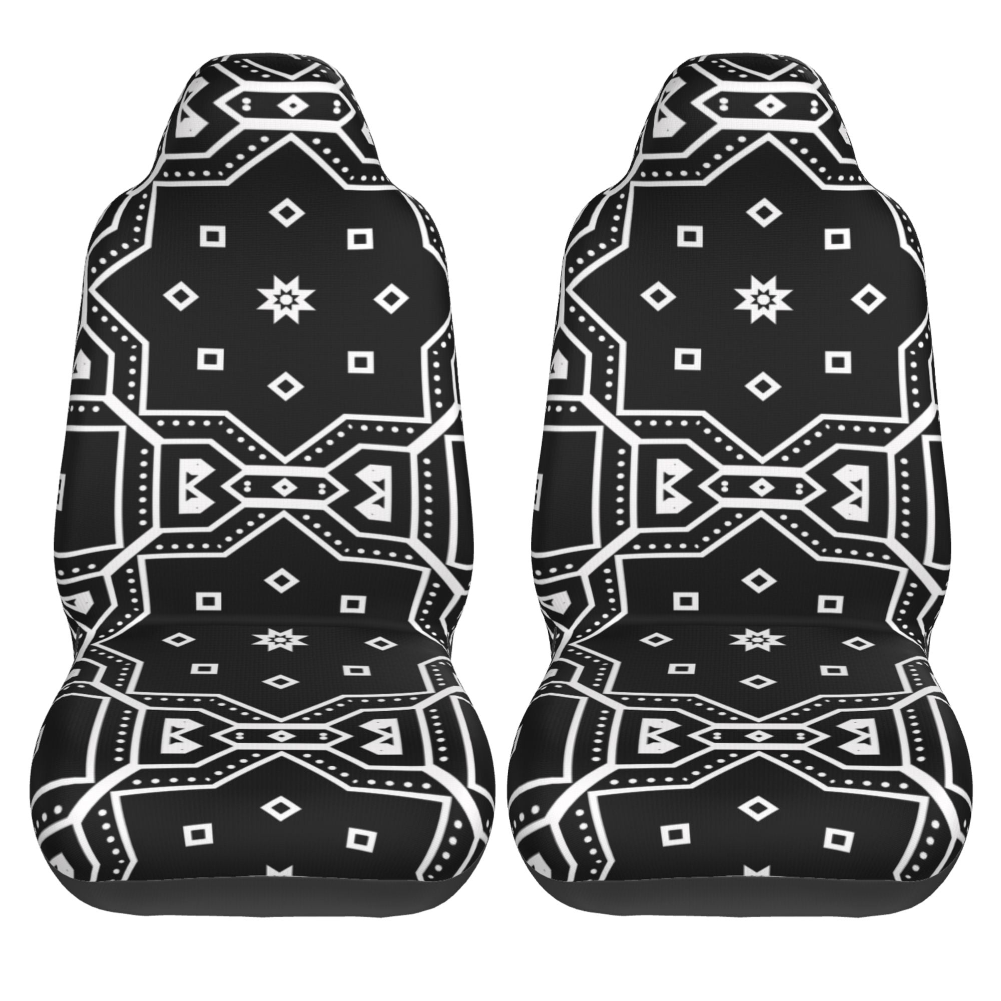 ZICANCN Car Seat Cover Black Geometry Car Front Seat Covers Protectors ， Automotive Seat Covers for Cars Trucks Suv