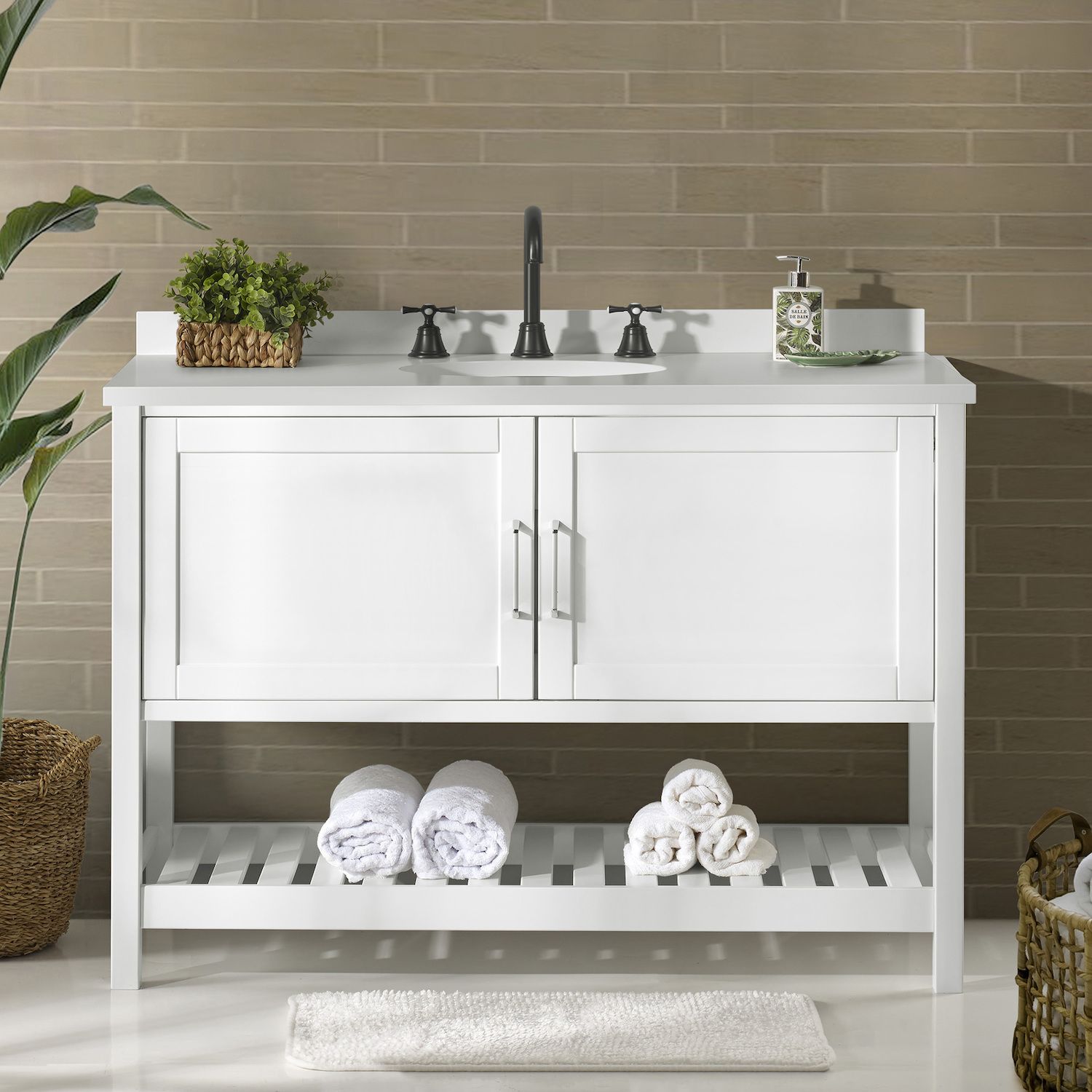 Alaterre Furniture Bennet White Vanity Cabinet