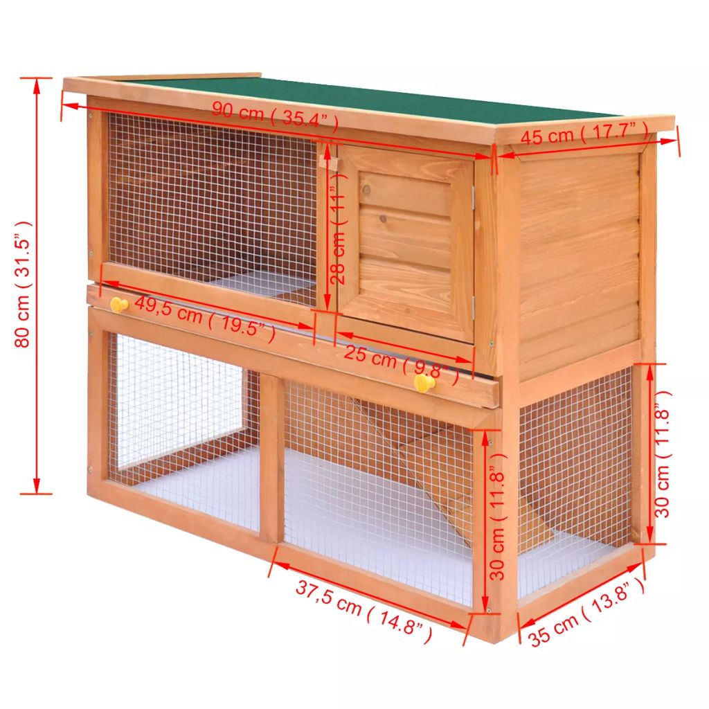 Outdoor Hutch Small Animal House Pet Cage 1 Door Wood