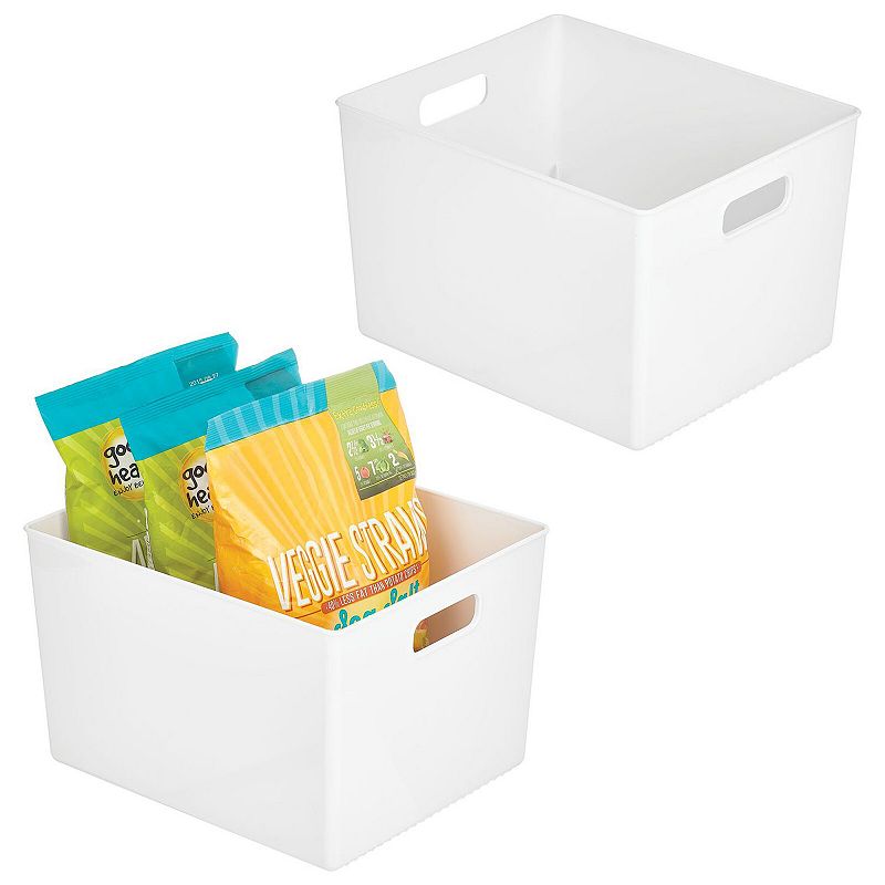 mDesign 12 x 10 x 8 Plastic Kitchen Pantry Storage Organizer Container Bin - 2 Pack