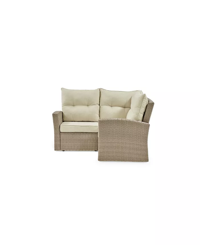 Alaterre Furniture Canaan All-Weather Wicker Corner Sectional Sofa with Cushions