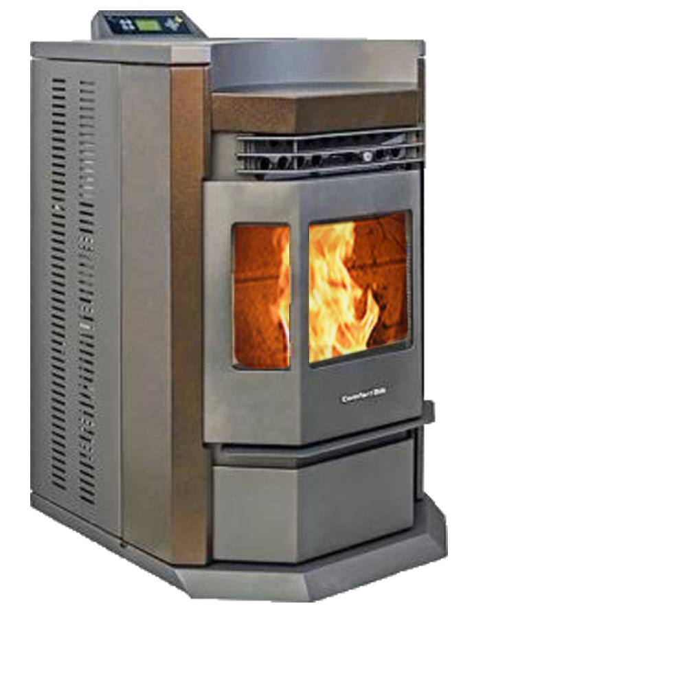 ComfortBilt 2800 sq. ft. EPA Certified Pellet Stove with 80 lb. Hopper and Programmable Thermostat in Bronze HP22N-Brown