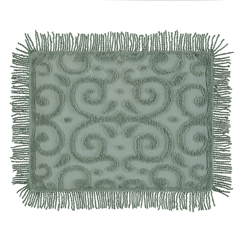 Leila Tufted Scroll Design Chenille Pillow Sham