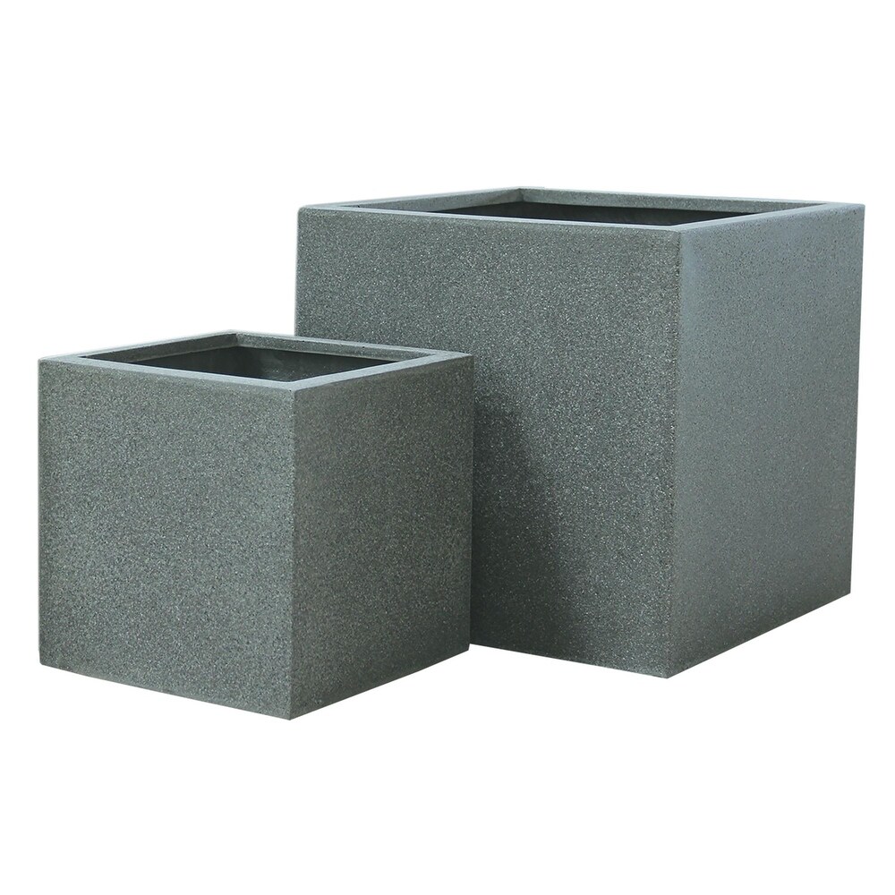 RHINE SQUARE POLY PLANTER (set of 2)