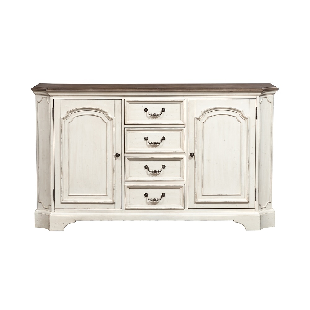 Abbey Road Porcelain White Churchill Brown Buffet