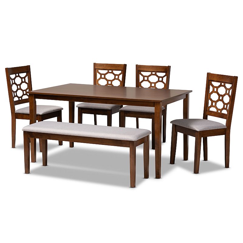 Baxton Studio Gabriel Dining Table and Chair 6-piece Set