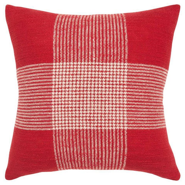 Oversize Plaid Poly Filled Square Throw Pillow Rizzy Home