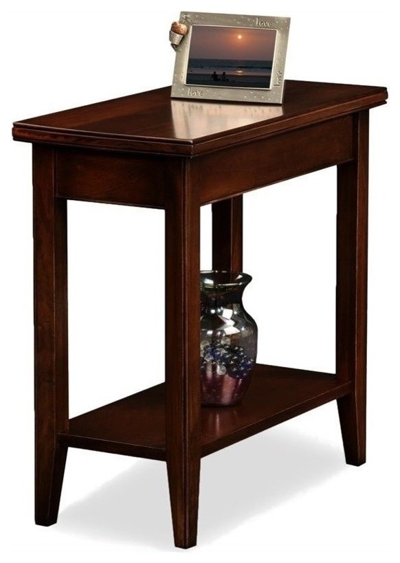 Bowery Hill Rectangular Transitional Wood End Table in Cherry   Transitional   Side Tables And End Tables   by Homesquare  Houzz