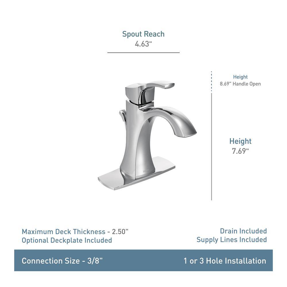 MOEN Voss Single Hole Single-Handle High-Arc Bathroom Faucet in Oil Rubbed Bronze 6903ORB