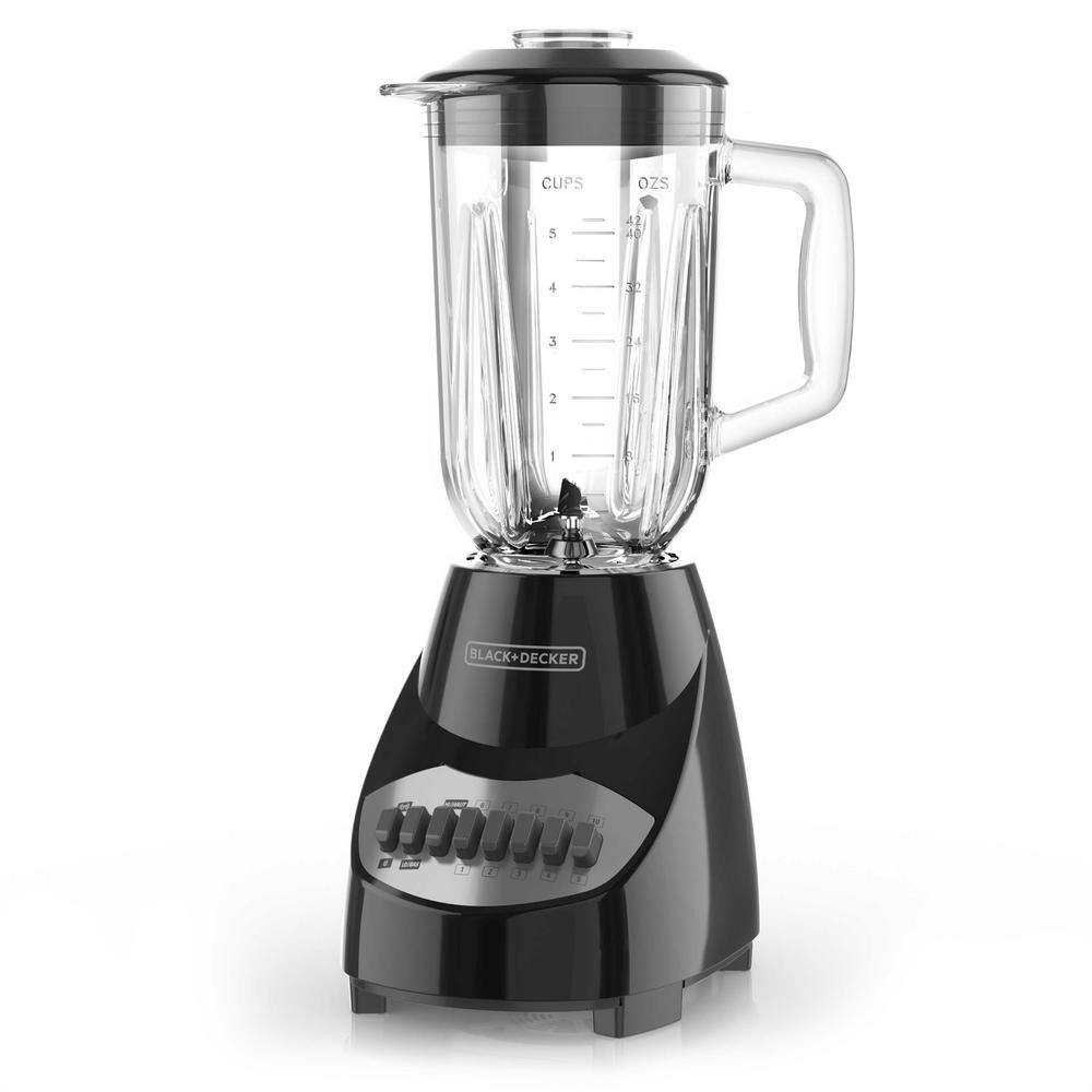 BLACK+DECKER 40 oz. 10-Speed Black Countertop Blender BL2010BG