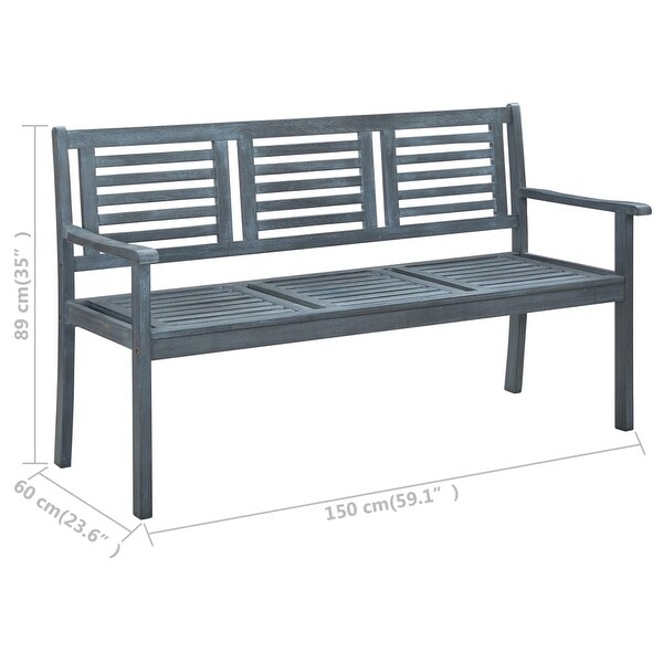 3-Seater Garden Bench 59.1