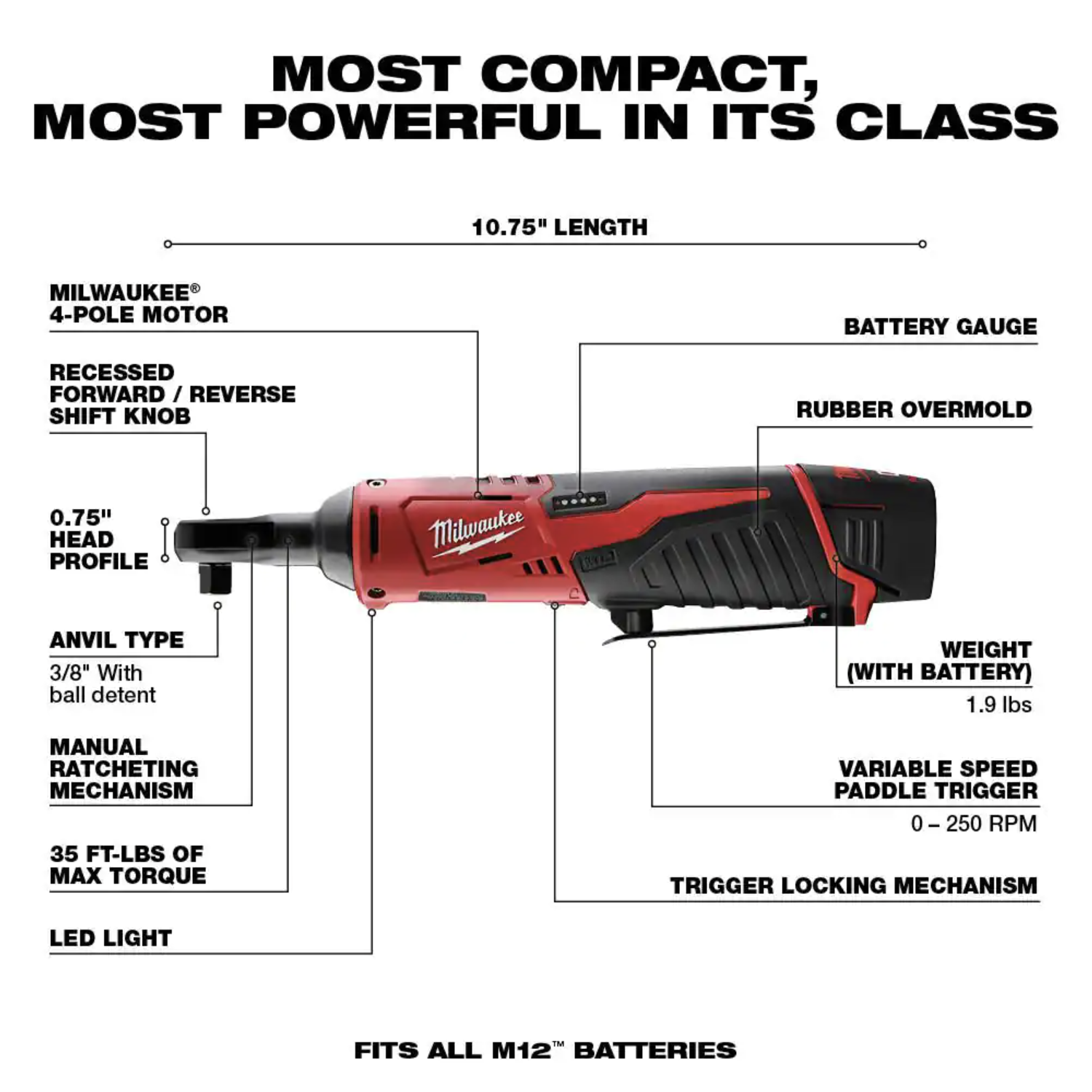 Milwaukee M12 12V Lithium-Ion Cordless Drill Driver/Impact Driver/Ratchet Combo Kit (3-Tool) w/ M12 Hackzall Reciprocating Saw