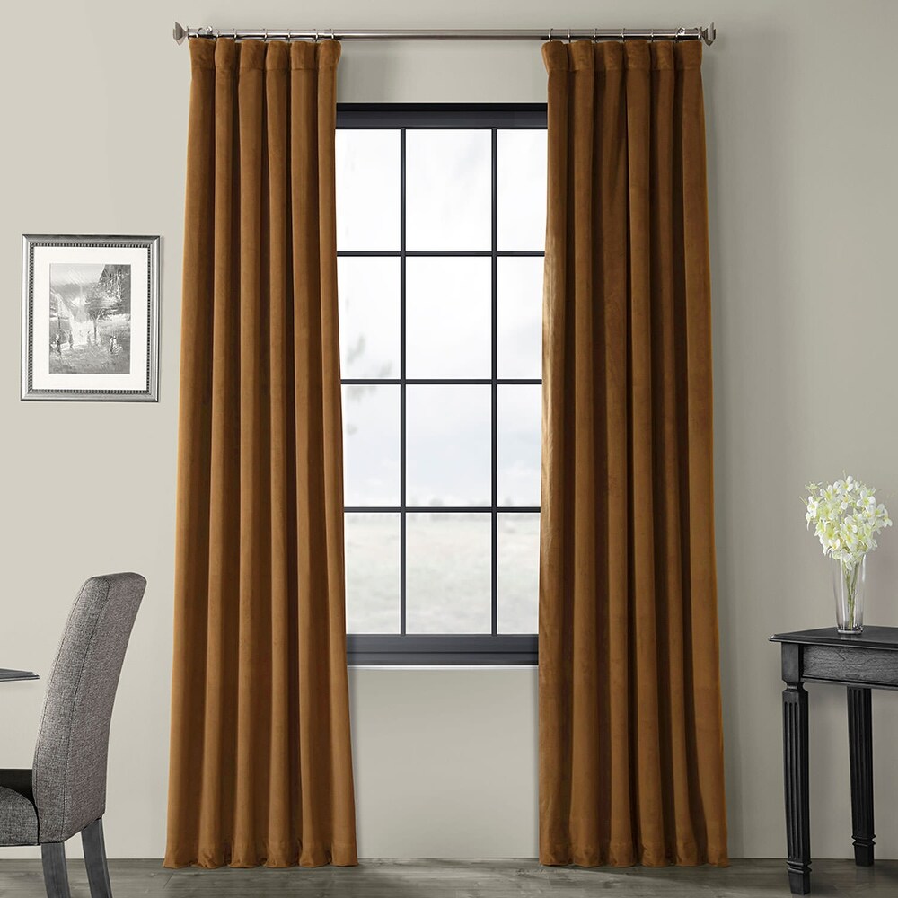 Exclusive Fabrics Signature Velvet Blackout Curtain 108 Inches Long (1 Panel)