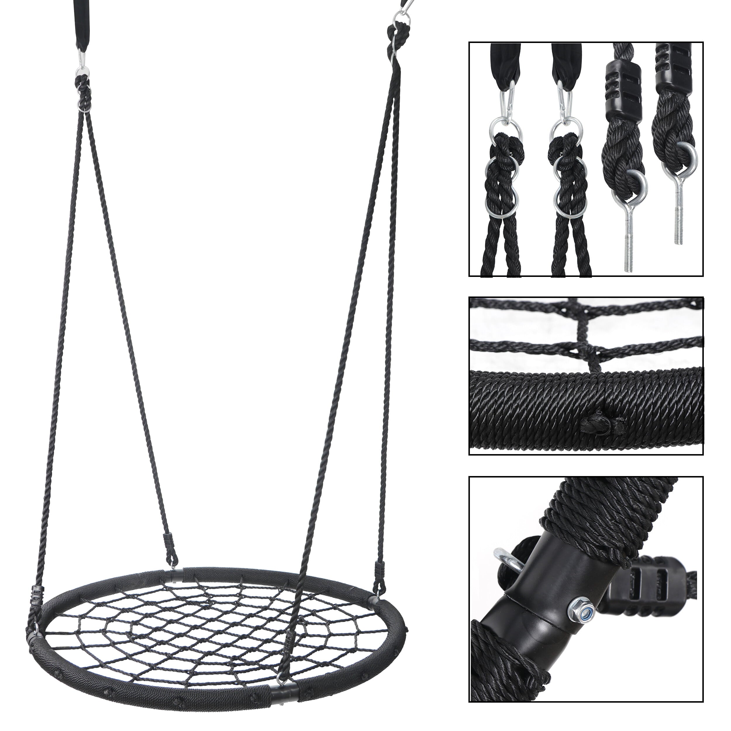 ZenStyle Spider Web Tree Swing Saucer Large Platform with Adjustable Detachable Nylon Rope