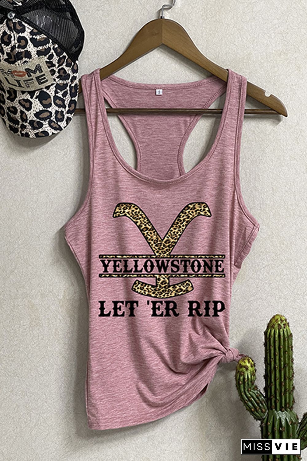 Yellowstone Print Sleeveless Tank Top Wholesale