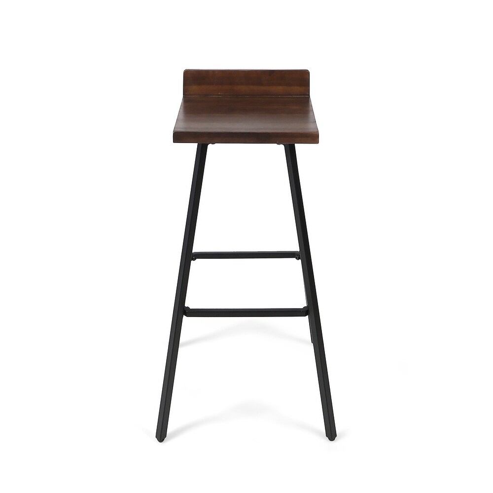 Bidwell Contemporary Indoor Acacia Wood Bar Stools (Set of 2) by Christopher Knight Home