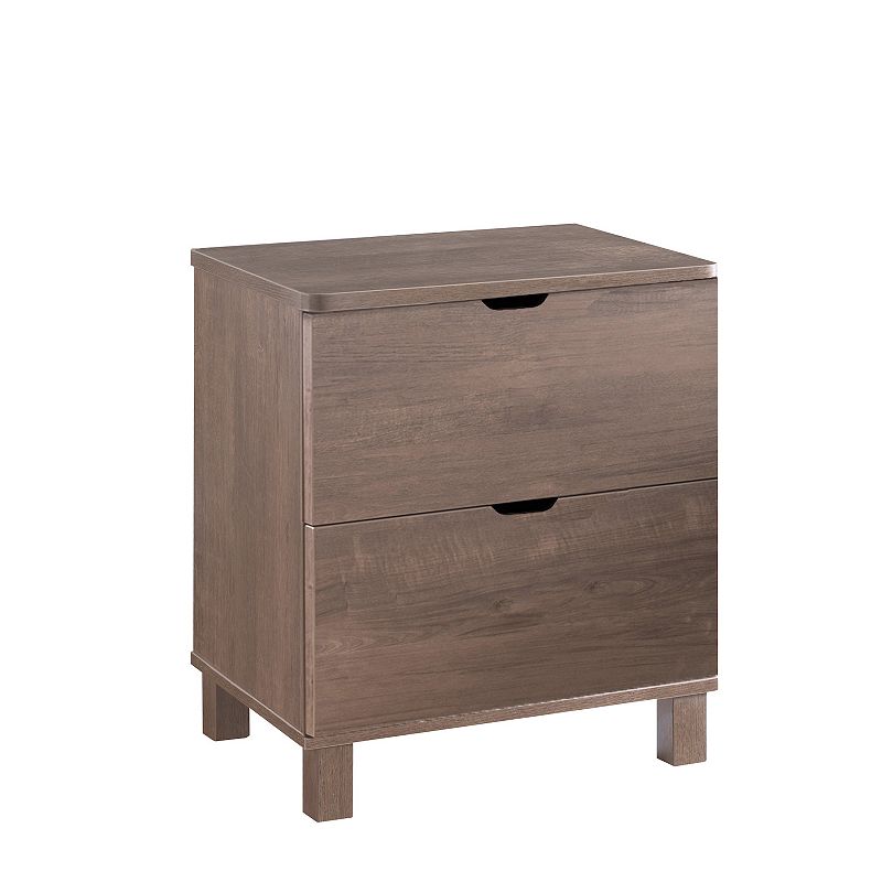 FC Design Hazelnut Nightstand with 2 Drawers