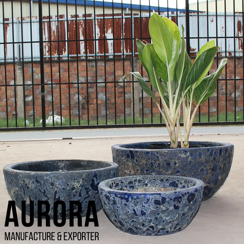 Factory Directly Vietnamese Handmade Planters Ceramic Flower Pot Outdoor Reasonable Price