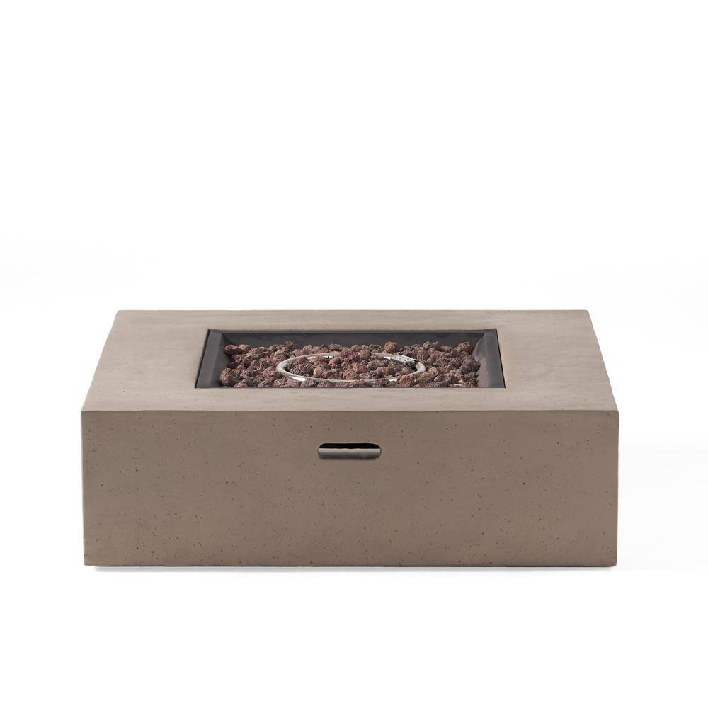 Noble House Mayfair Light Gray Square Stone Fire Pit (No Tank Holder) 10061