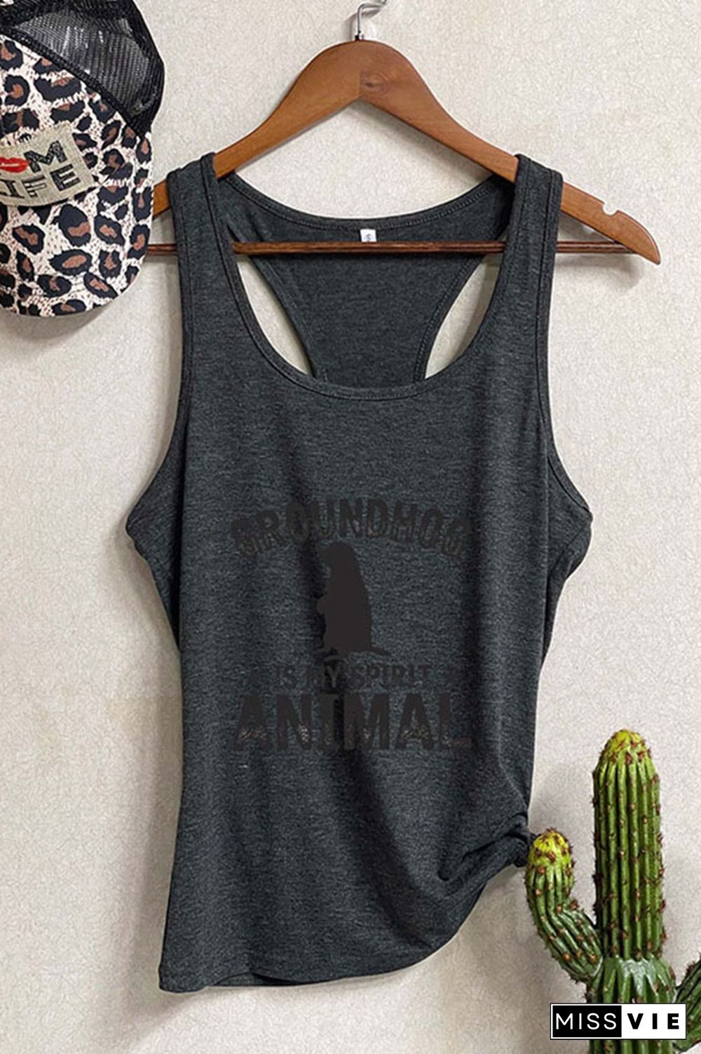 Groundhog Is My Spirit Animal Sleeveless Tank Top Wholesale