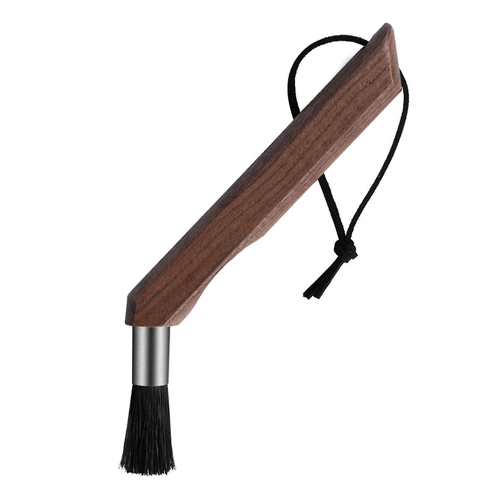 1 Pcs Coffee Grinder Cleaning Brush Boar Bristles Walnut Wood Handle With Hanging Belt